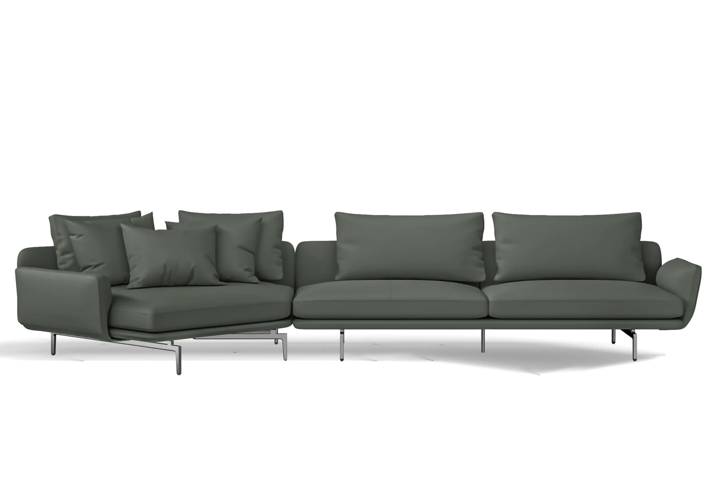 Legnano 5 Seater Left Hand Facing Chaise Lounge Corner Sofa Lush Leather