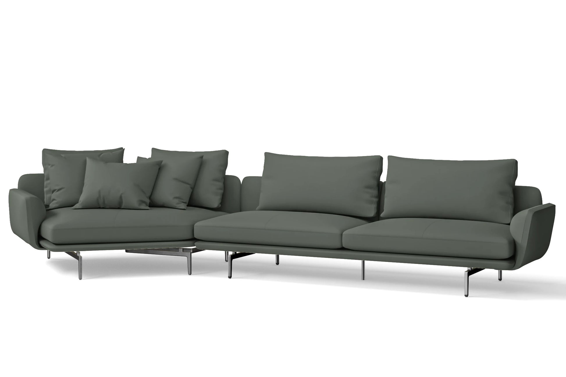 Legnano 5 Seater Left Hand Facing Chaise Lounge Corner Sofa Lush Leather