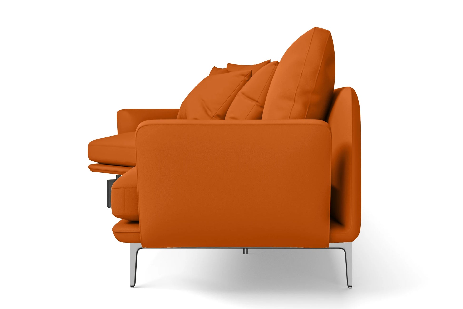 Legnano 5 Seater Left Hand Facing Chaise Lounge Corner Sofa Orange Leather