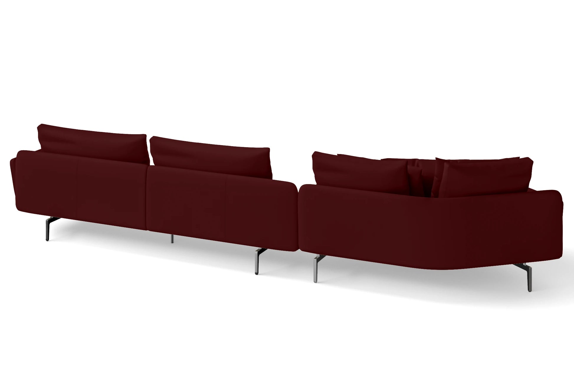 Legnano 5 Seater Left Hand Facing Chaise Lounge Corner Sofa Red Leather