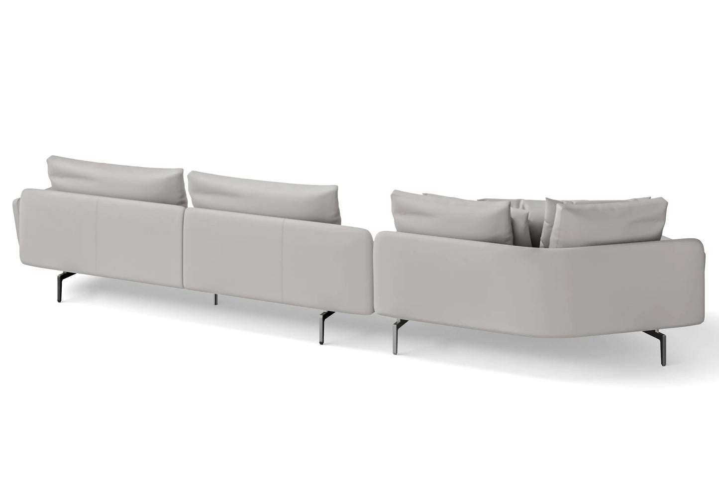 Legnano 5 Seater Left Hand Facing Chaise Lounge Corner Sofa White Leather