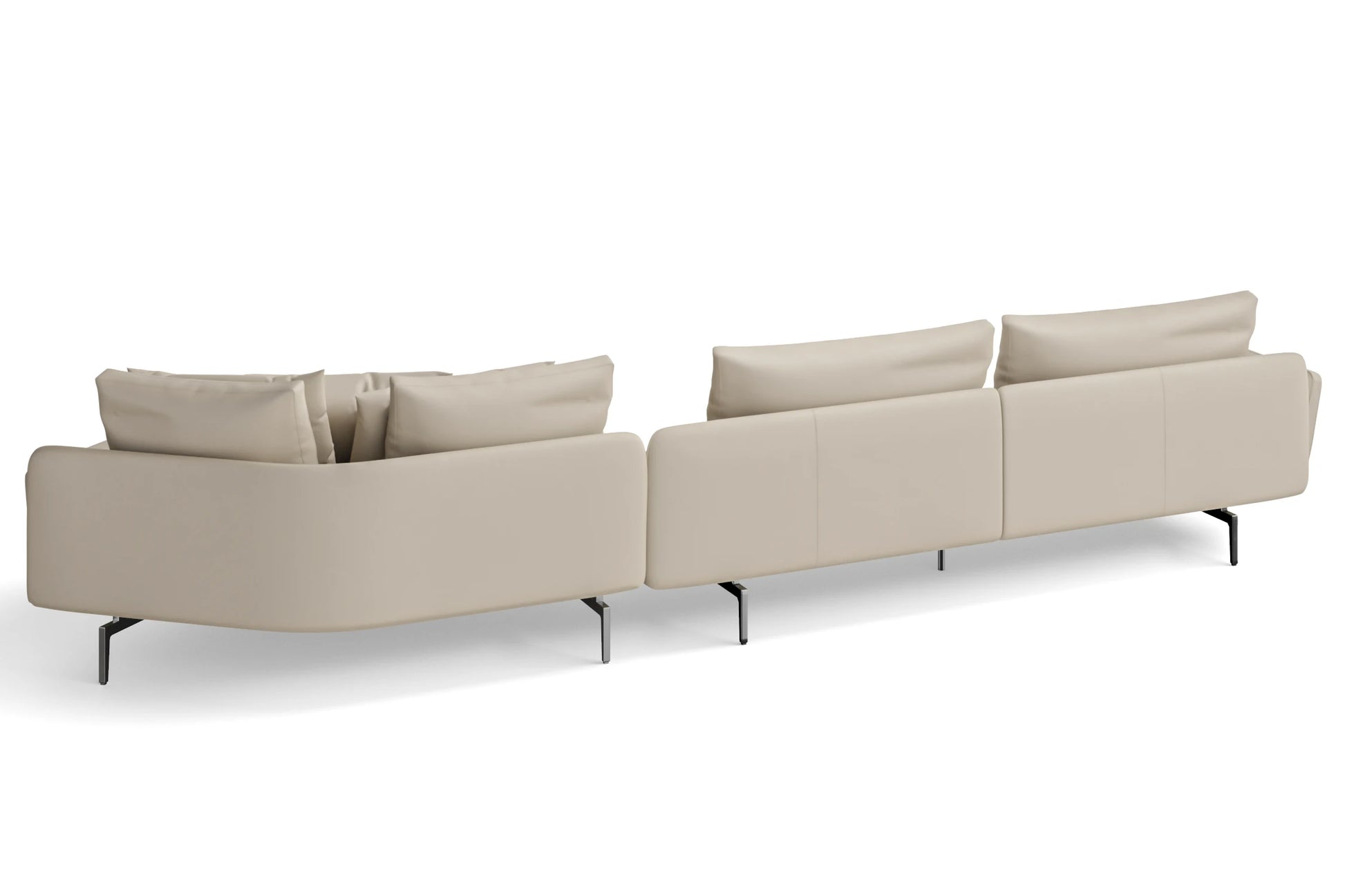 Legnano 5 Seater Right Hand Facing Chaise Lounge Corner Sofa Cream Leather