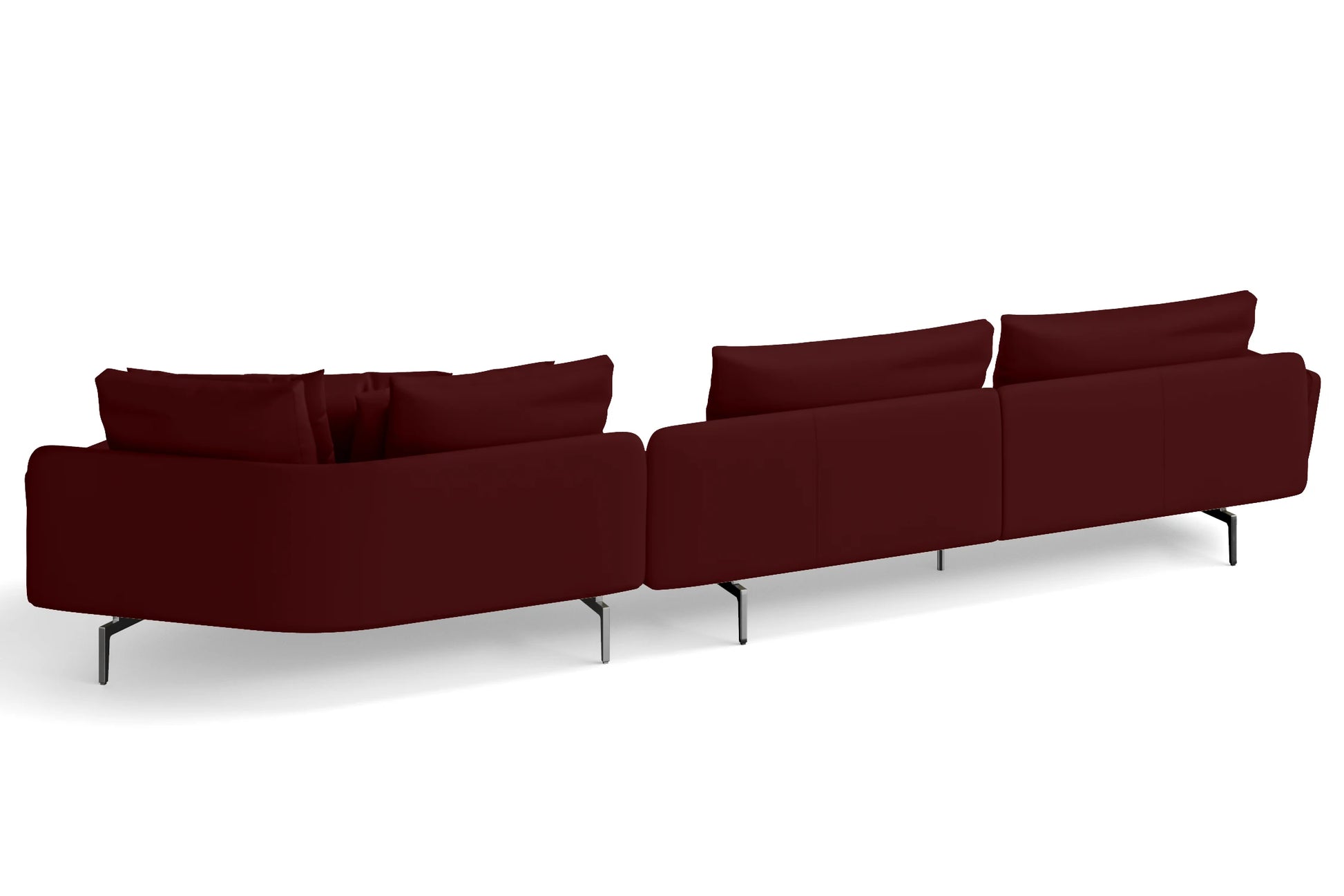 Legnano 5 Seater Right Hand Facing Chaise Lounge Corner Sofa Red Leather