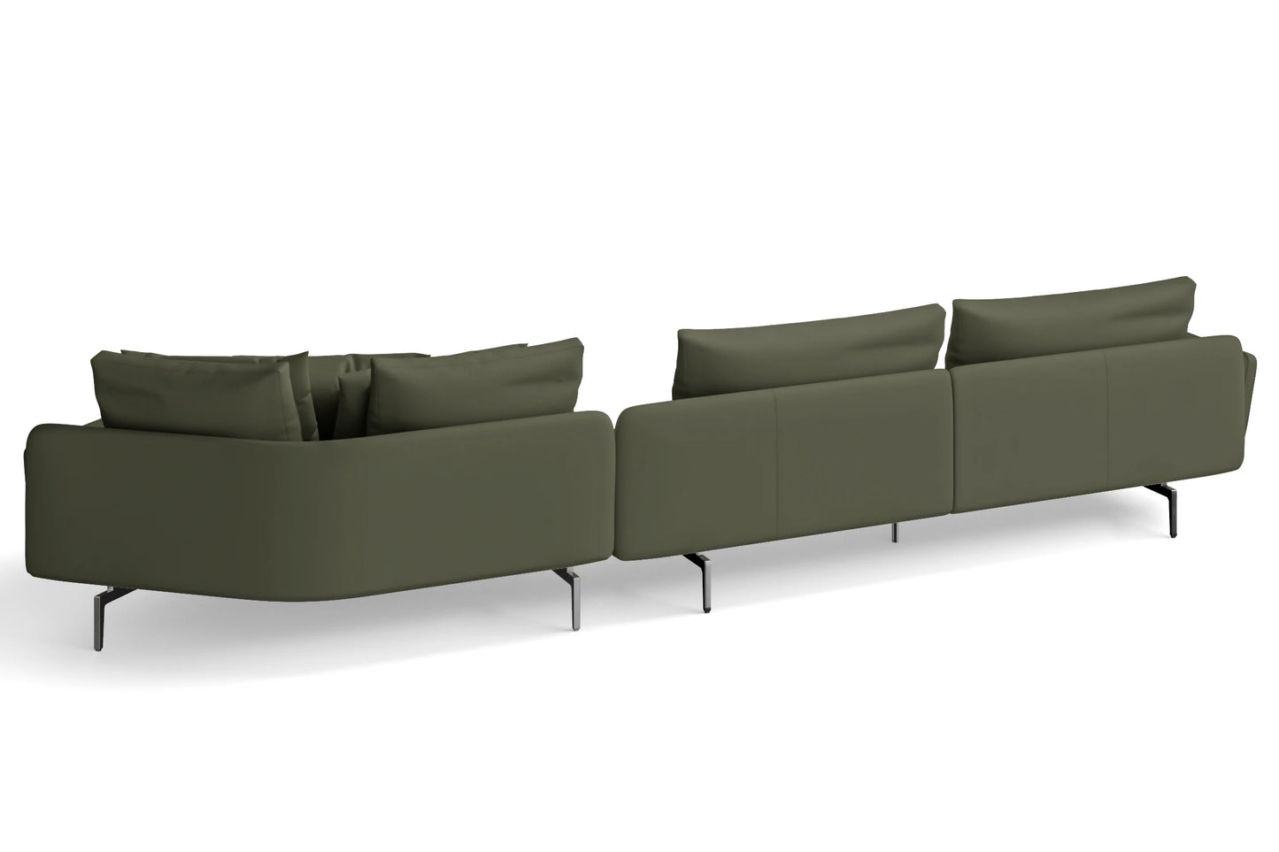 Legnano 5 Seater Right Hand Facing Chaise Lounge Corner Sofa Sage Leather