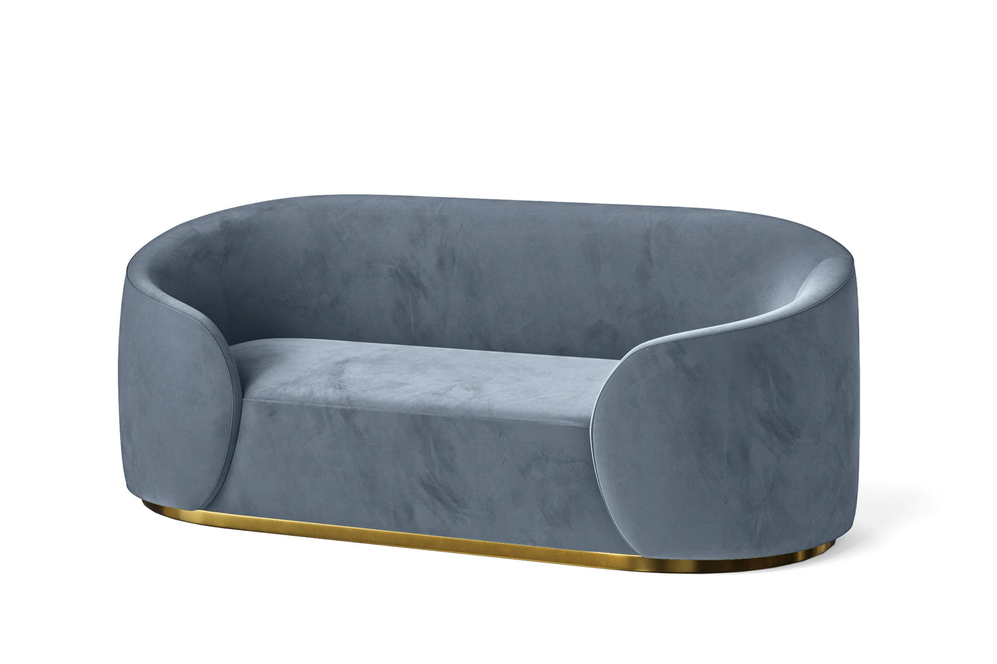 Livorno 2 Seater Sofa Baby Blue Velvet