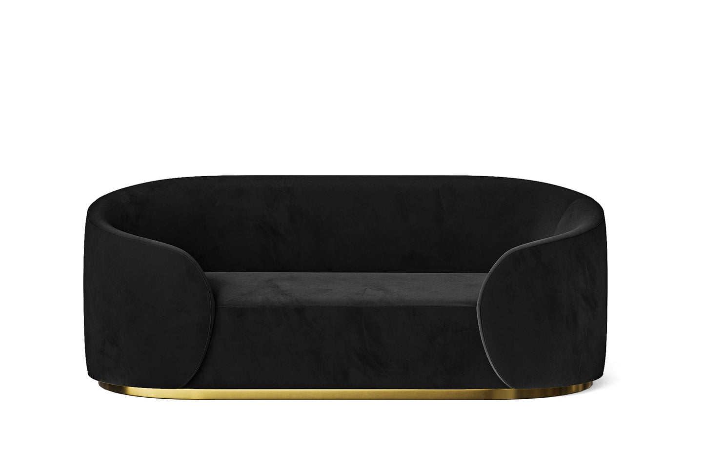 Livorno 2 Seater Sofa Black Velvet