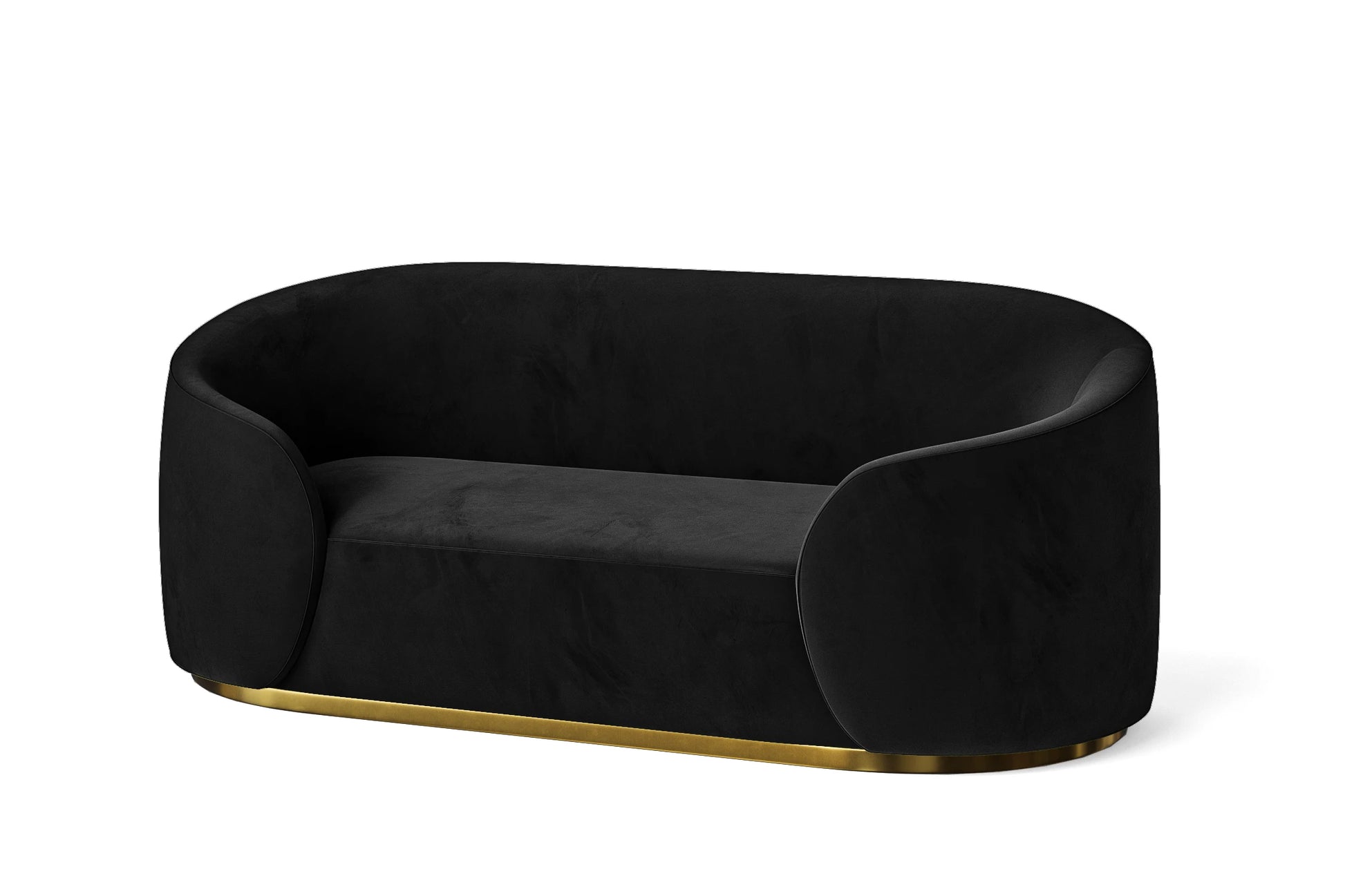 Livorno 2 Seater Sofa Black Velvet