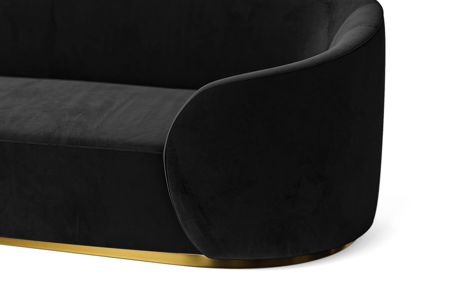 Livorno 2 Seater Sofa Black Velvet