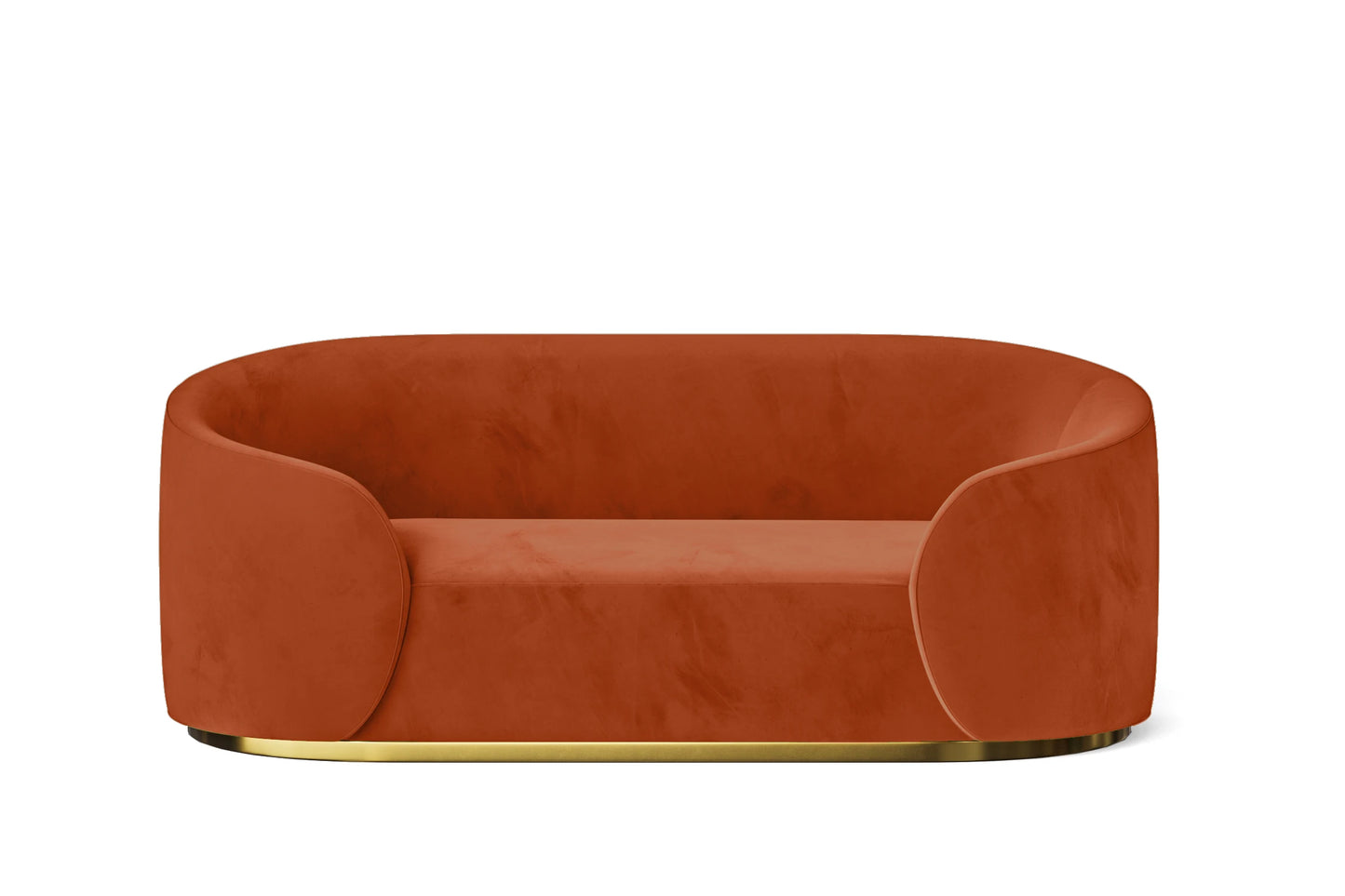 Livorno 2 Seater Sofa Orange Velvet