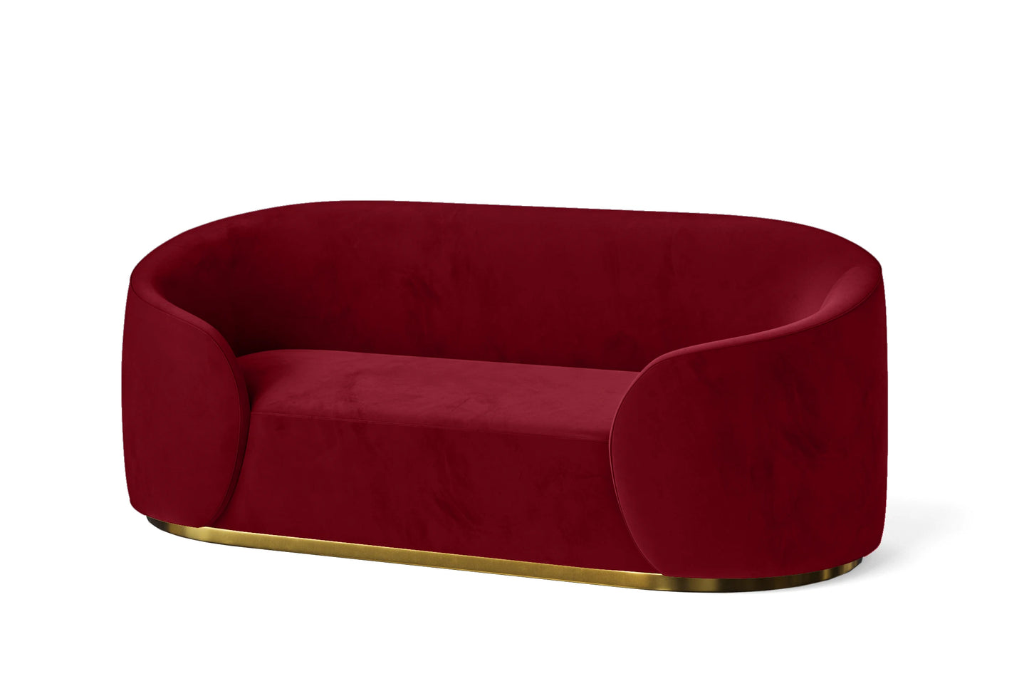 Livorno 2 Seater Sofa Red Velvet