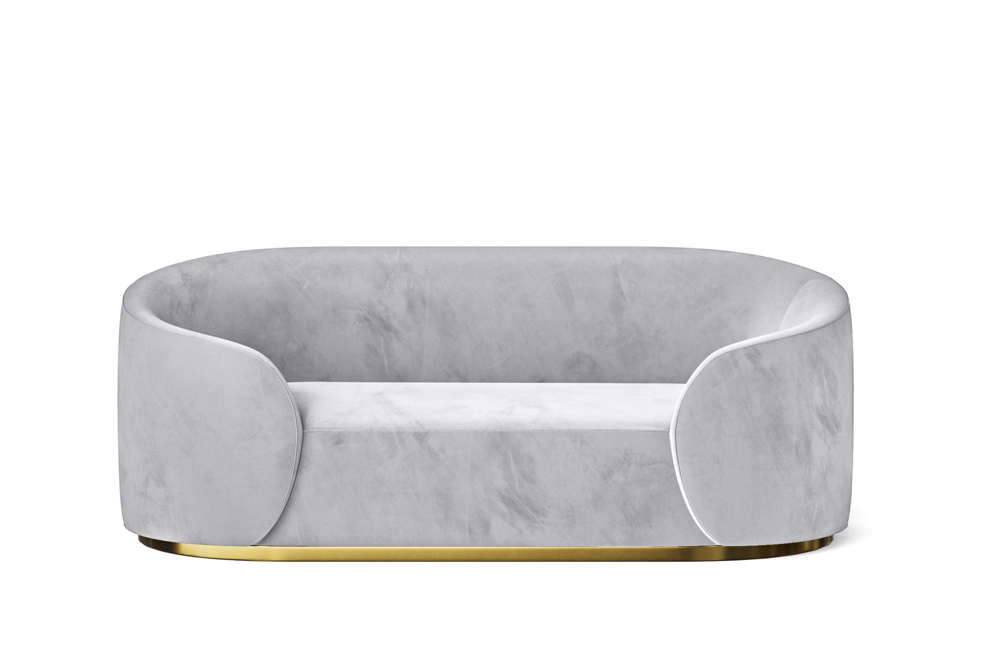 Livorno 2 Seater Sofa Silver Velvet