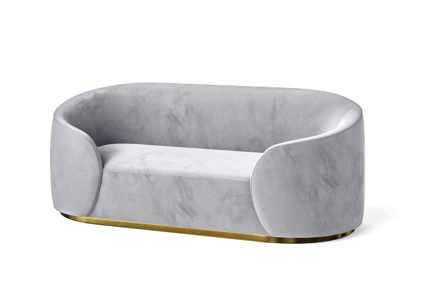 Livorno 2 Seater Sofa Silver Velvet