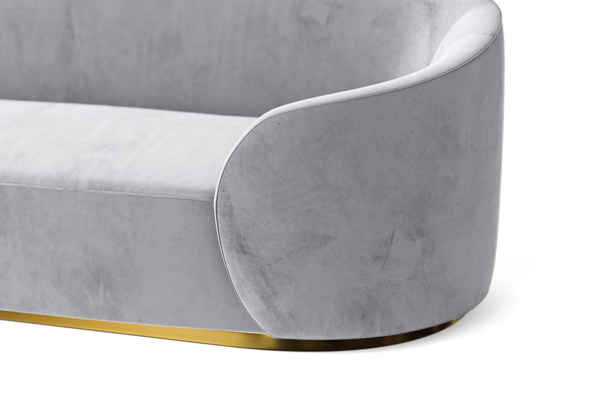 Livorno 2 Seater Sofa Silver Velvet