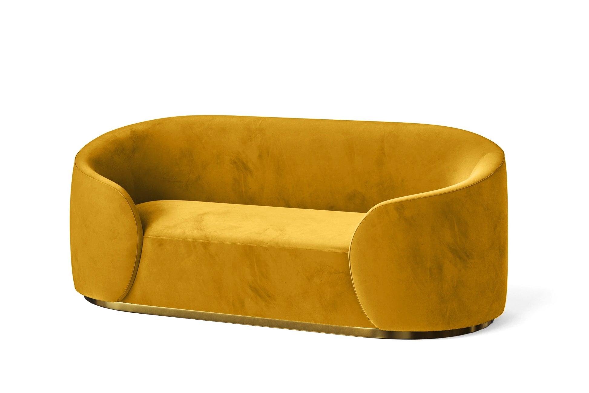 Livorno 2 Seater Sofa Yellow Velvet