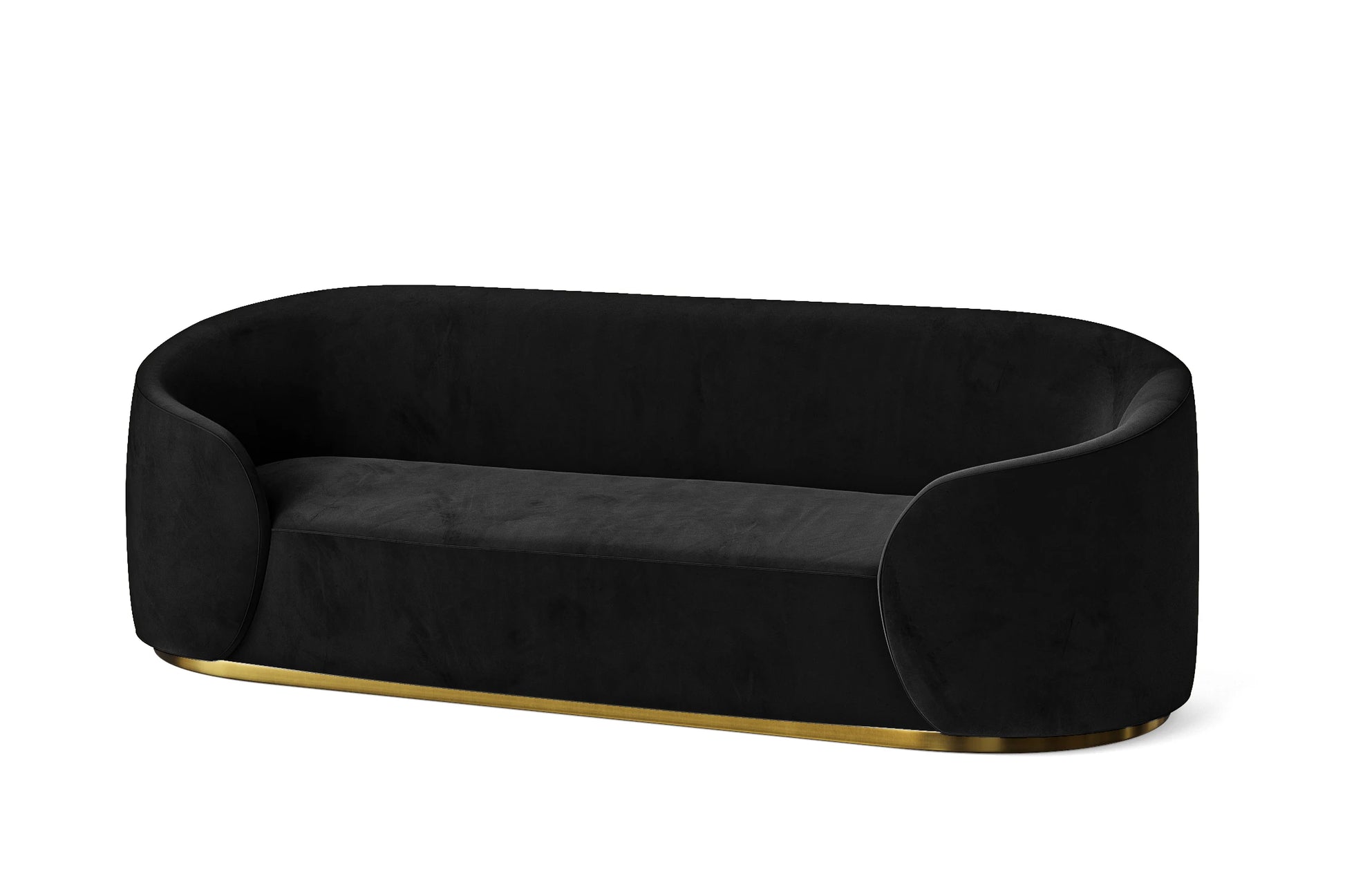 Livorno 3 Seater Sofa Black Velvet