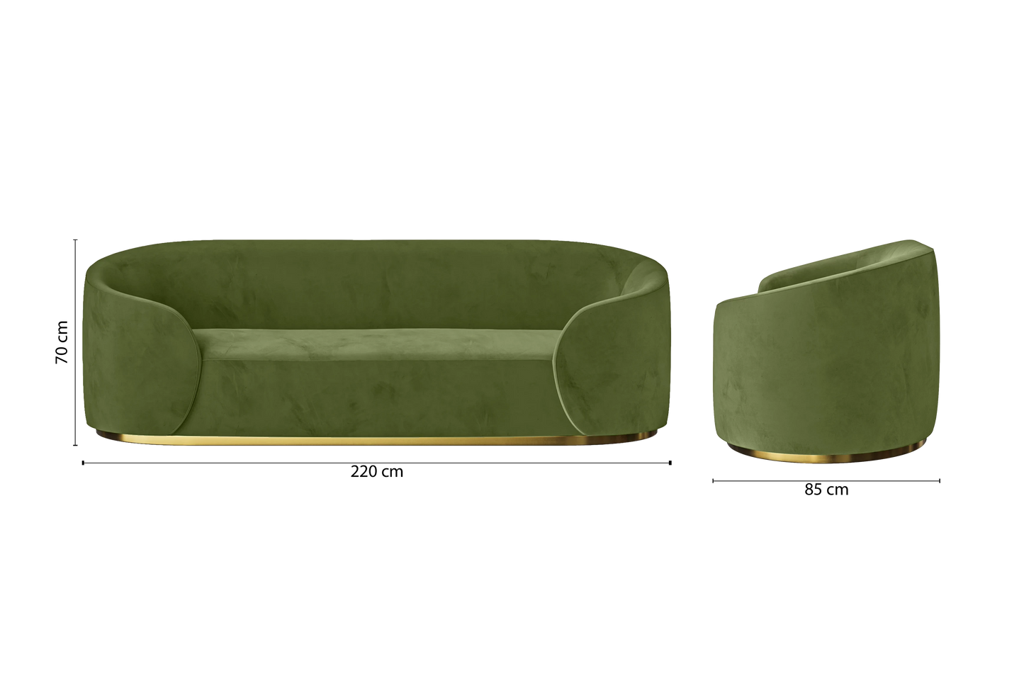 Livorno 3 Seater Sofa Lime Velvet