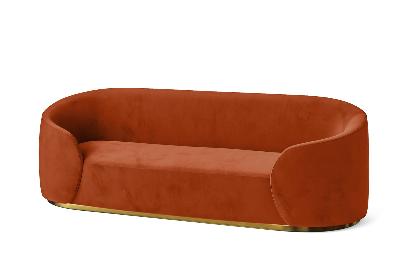 Livorno 3 Seater Sofa Orange Velvet