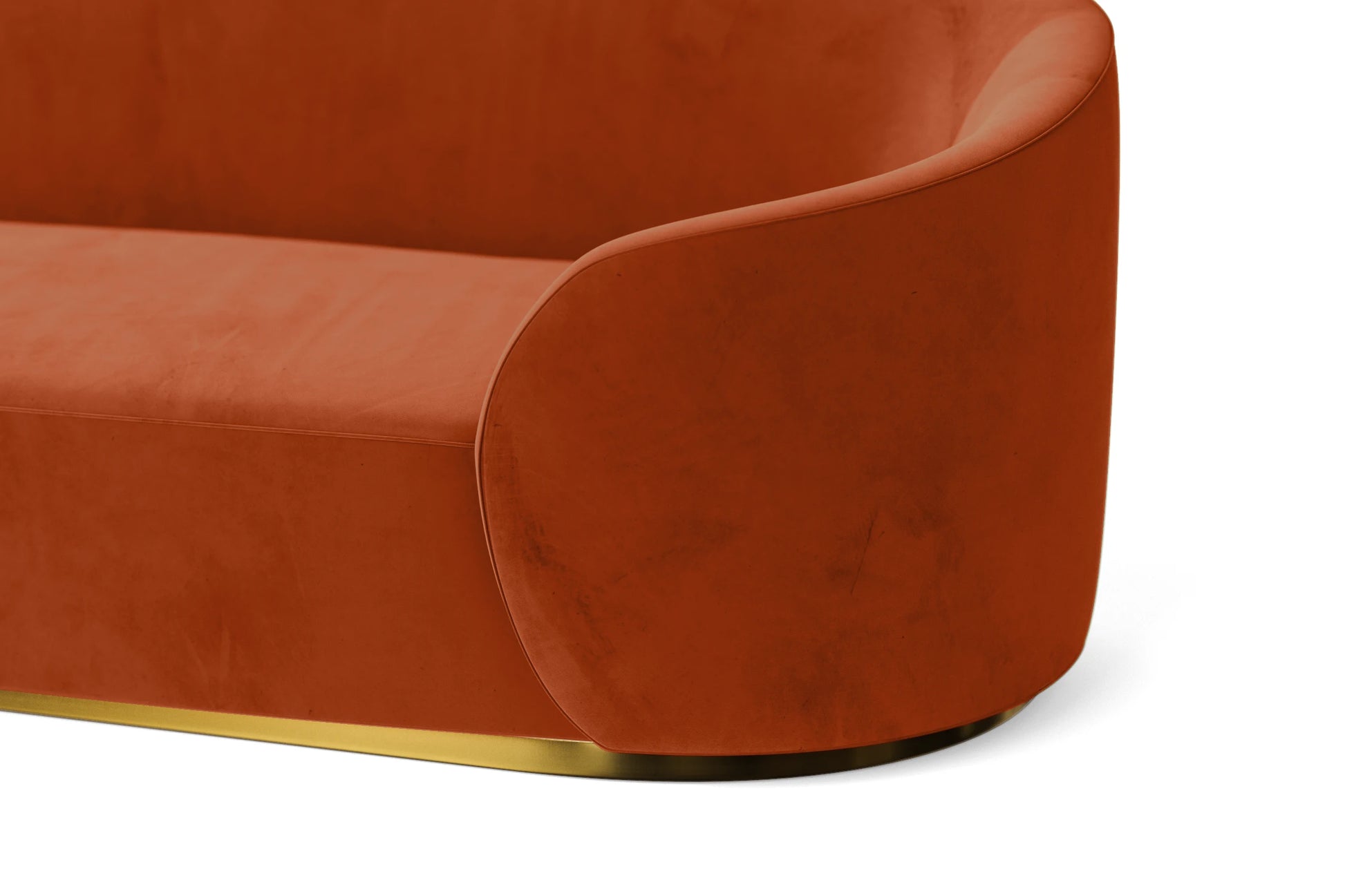 Livorno 3 Seater Sofa Orange Velvet