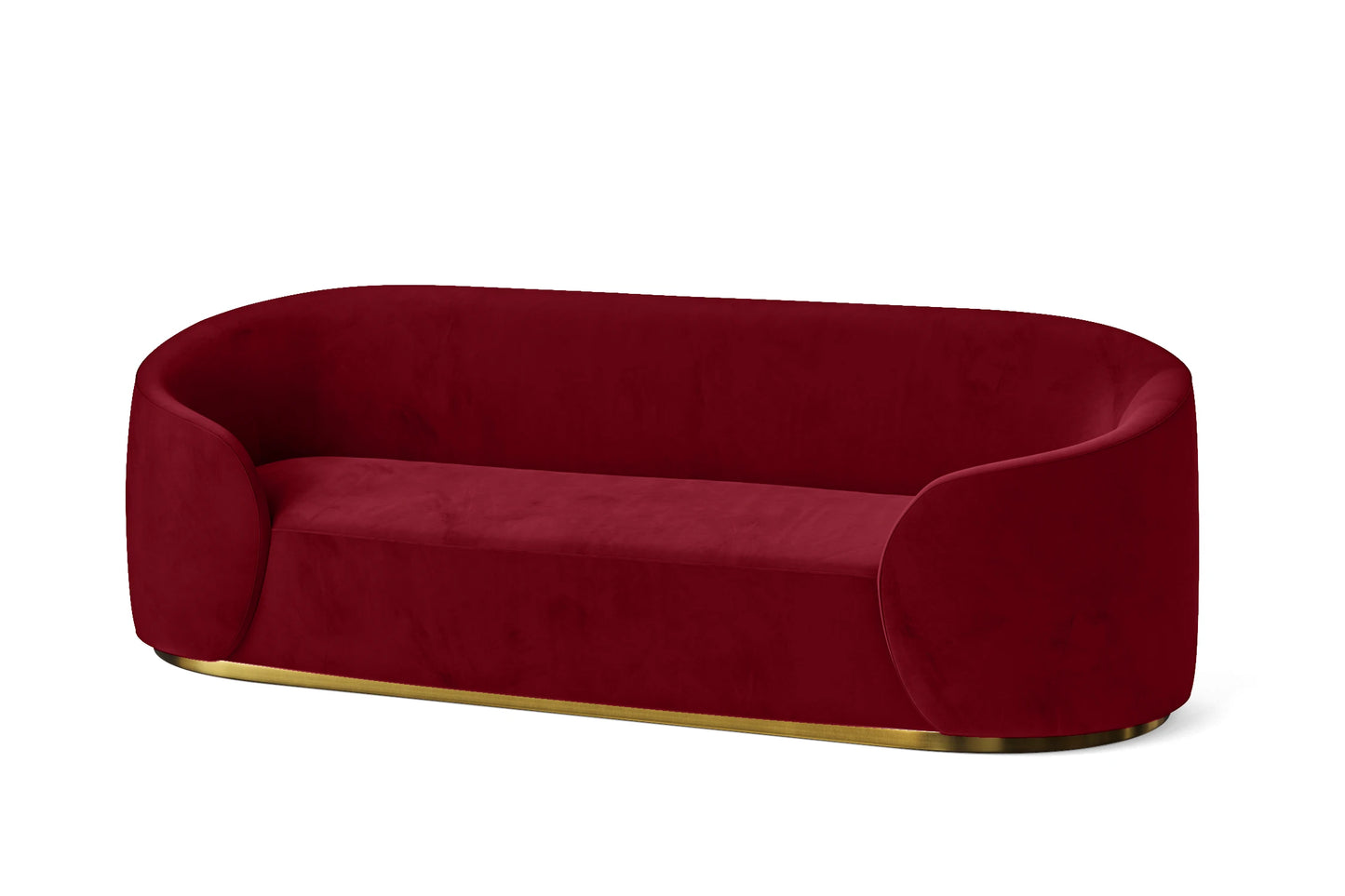 Livorno 3 Seater Sofa Red Velvet