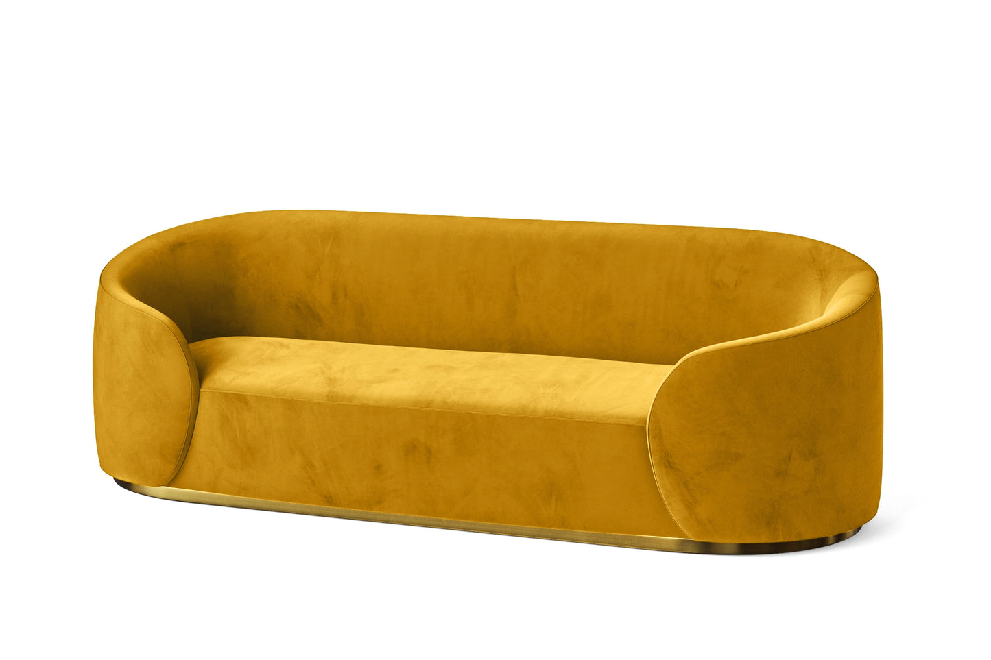 Livorno 3 Seater Sofa Yellow Velvet