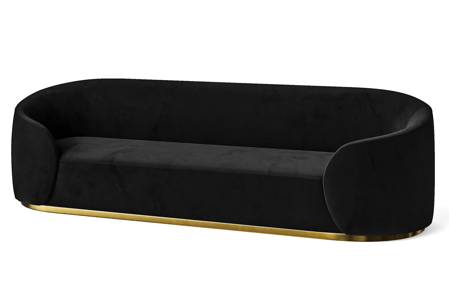 Livorno 4 Seater Sofa Black Velvet