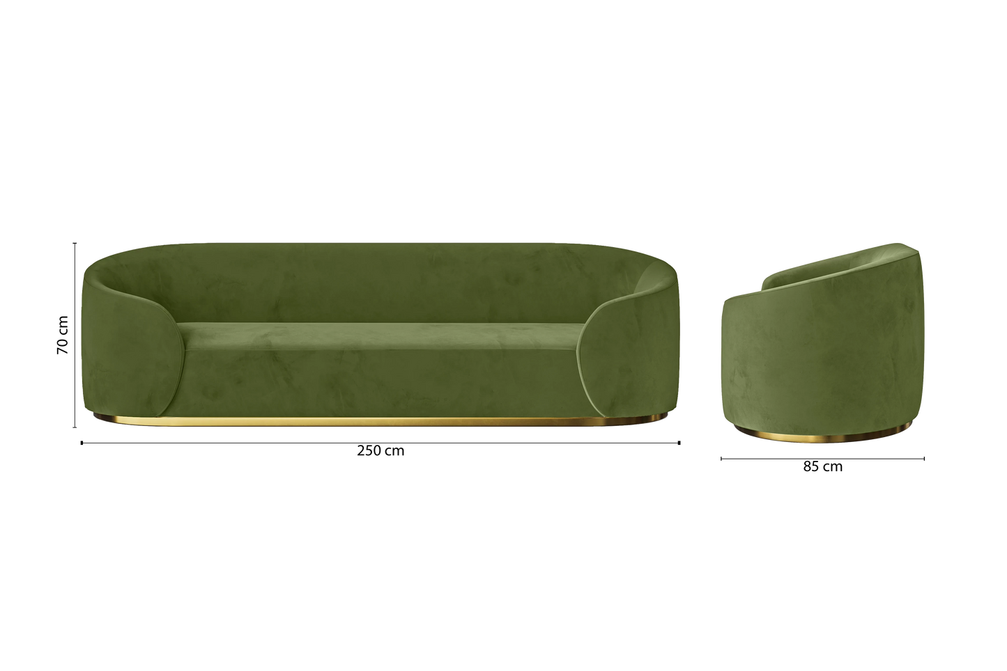 Livorno 4 Seater Sofa Lime Velvet