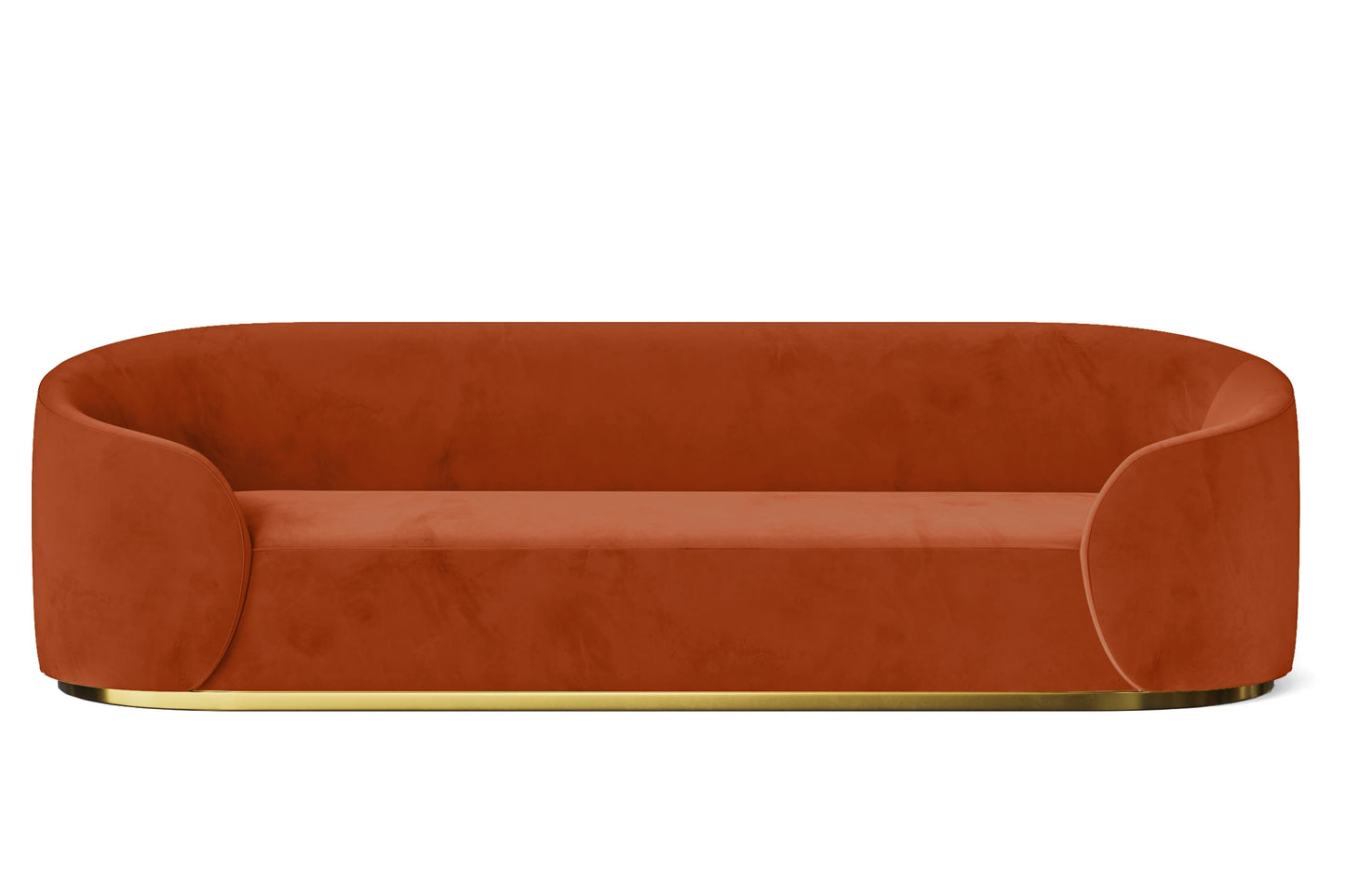 Livorno 4 Seater Sofa Orange Velvet