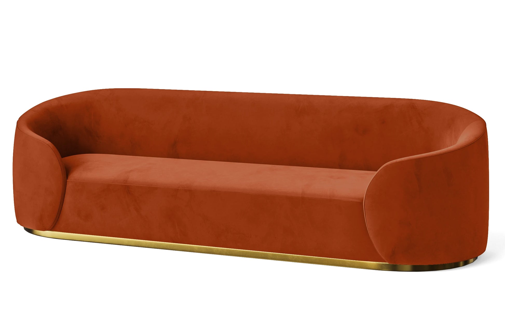 Livorno 4 Seater Sofa Orange Velvet