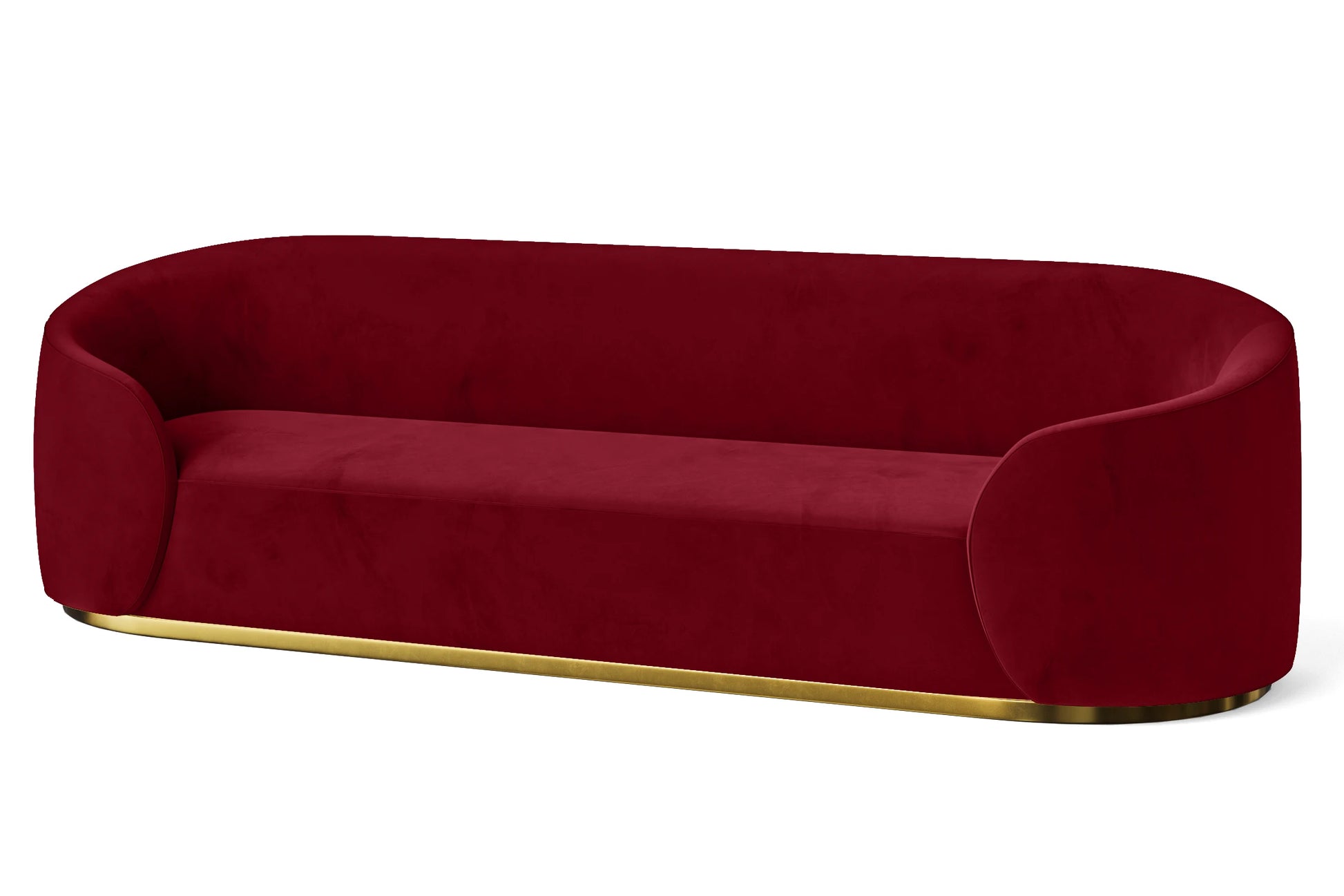 Livorno 4 Seater Sofa Red Velvet