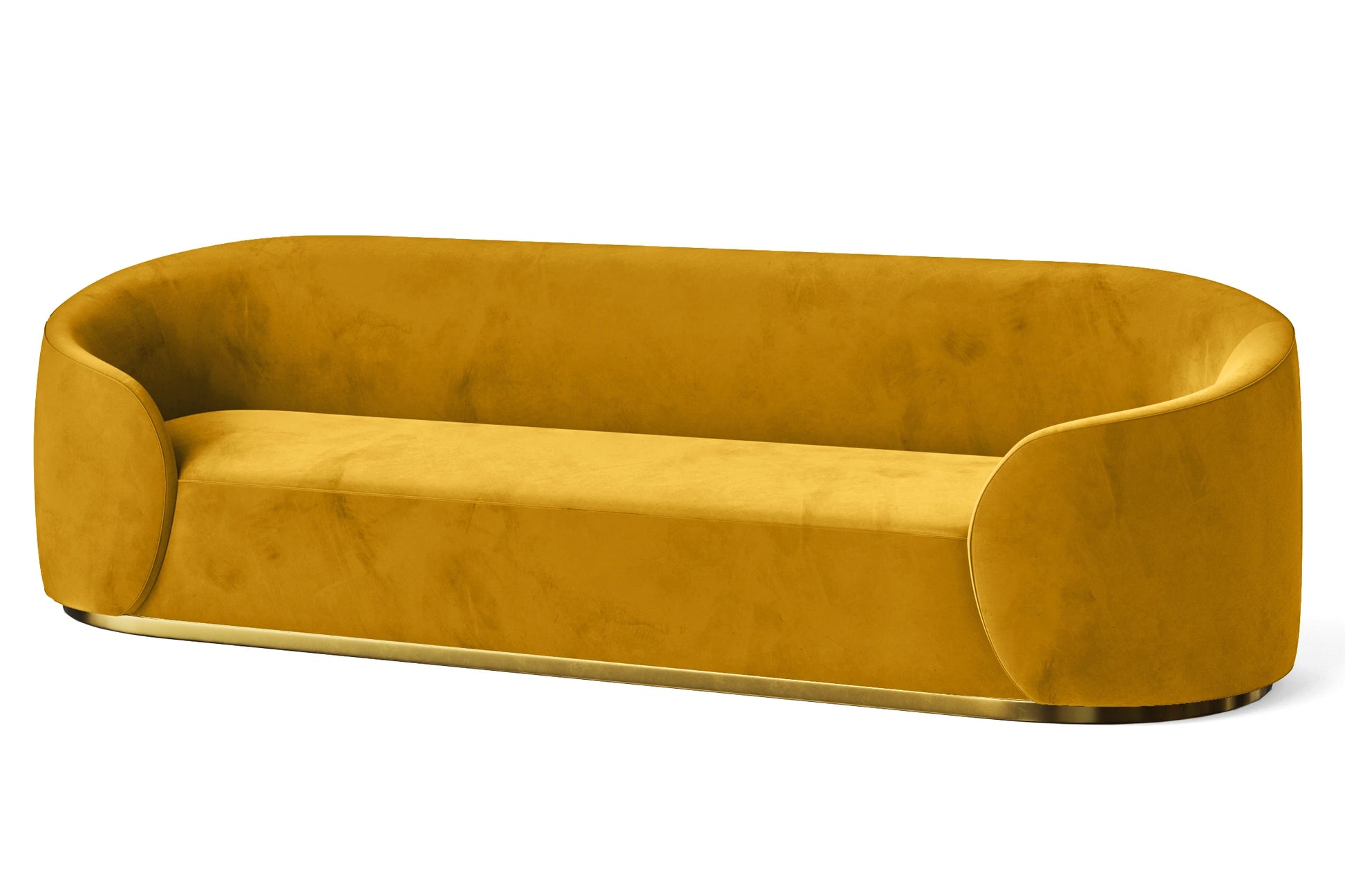 Livorno 4 Seater Sofa Yellow Velvet