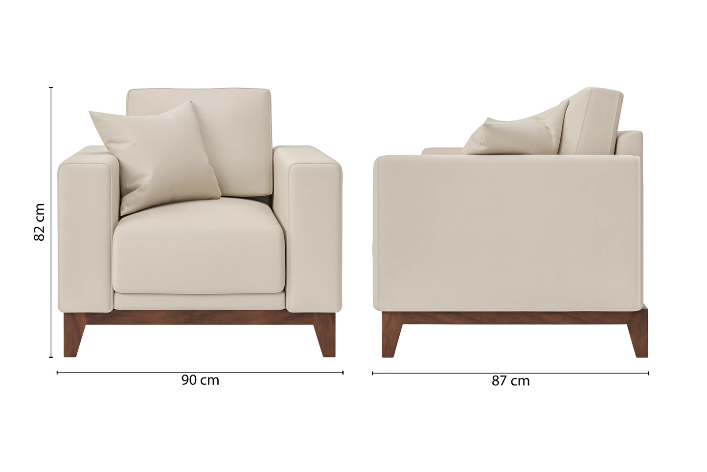 Lucca Armchair Cream Leather