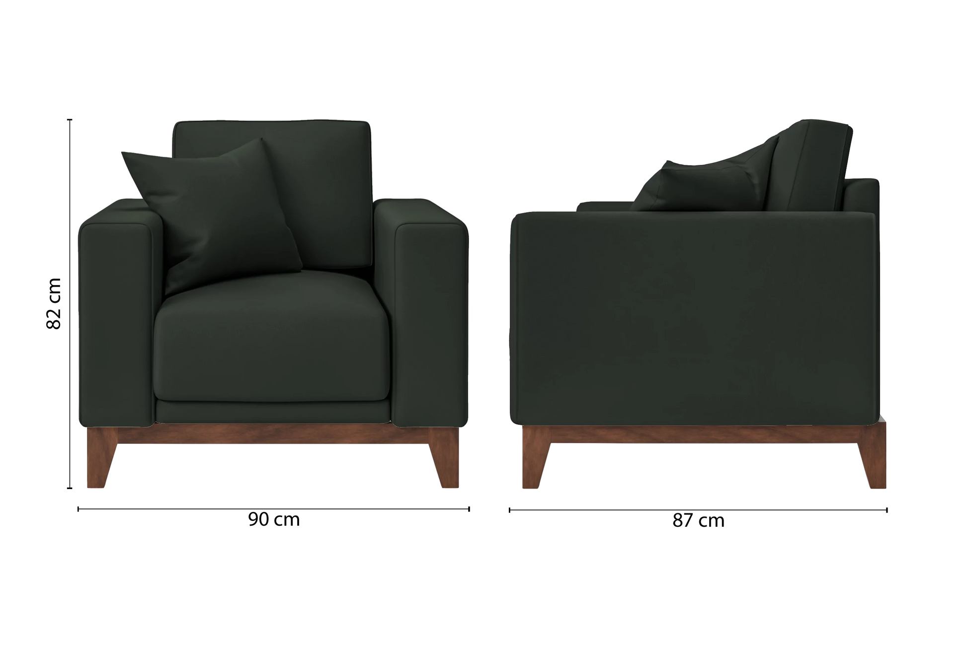 Lucca Armchair Green Leather