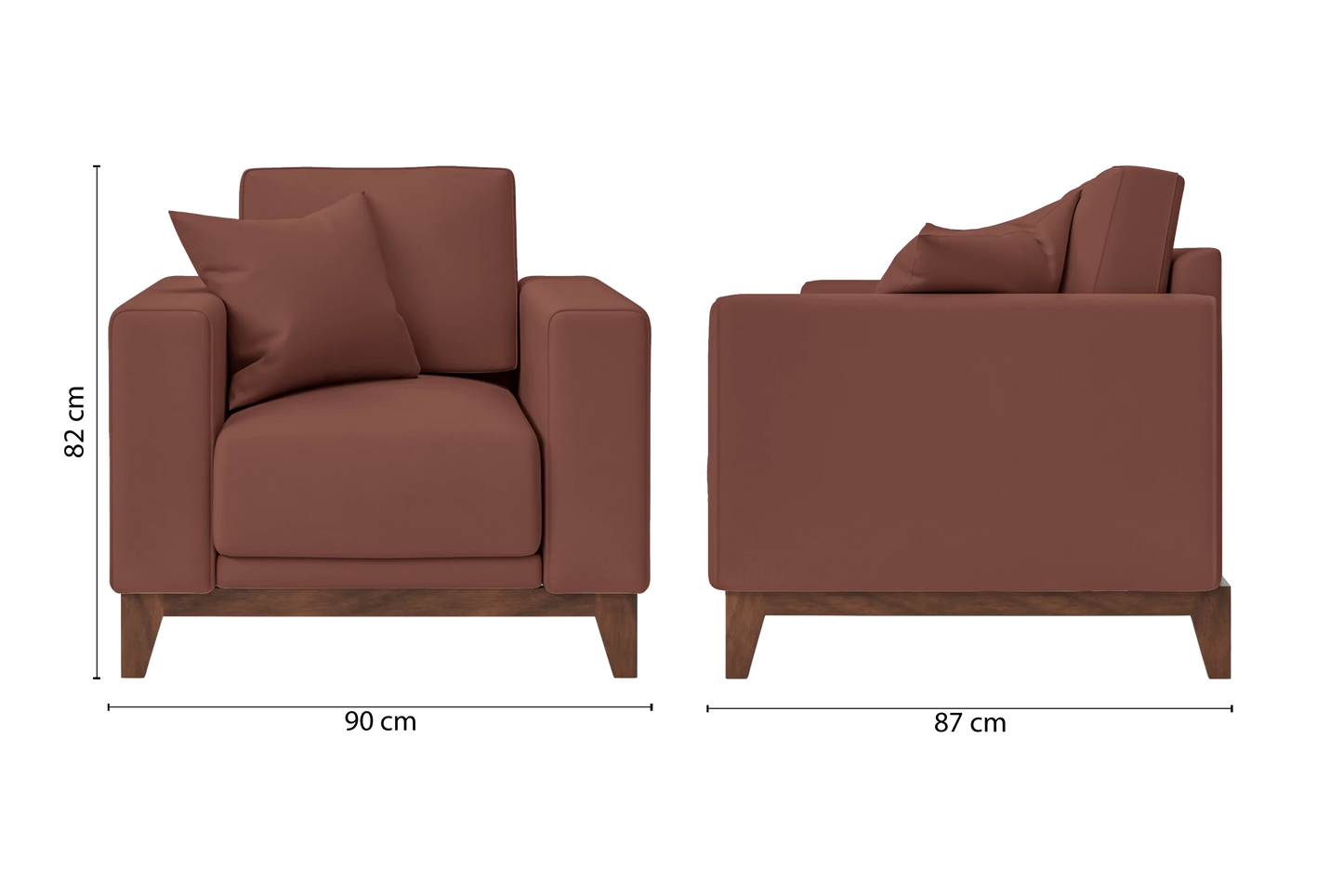 Lucca Armchair Mauve Leather