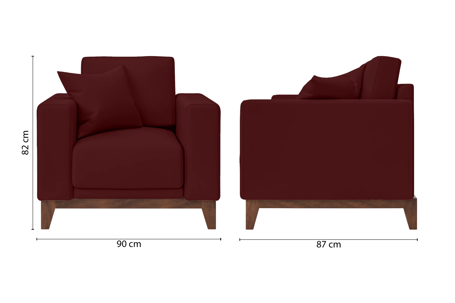 Lucca Armchair Red Leather