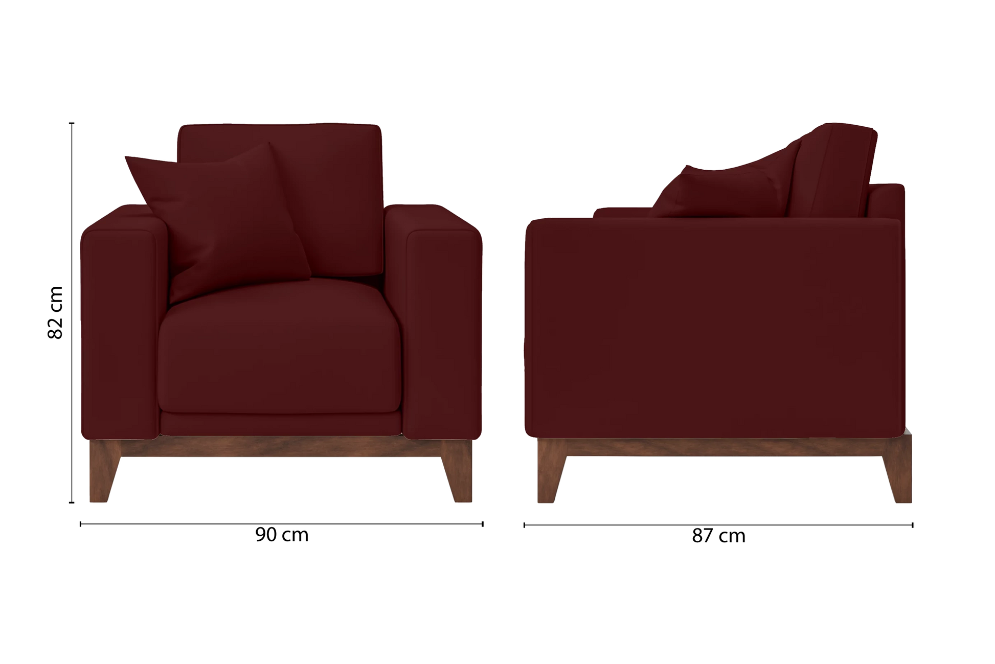 Lucca Armchair Red Leather