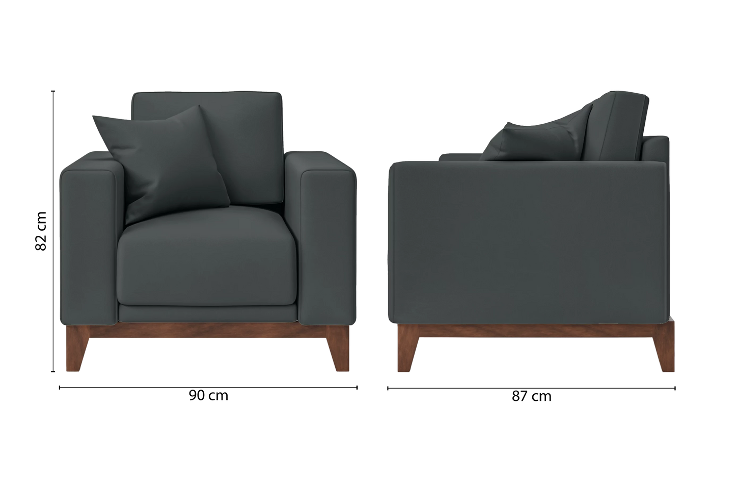 Lucca Armchair Slate Leather