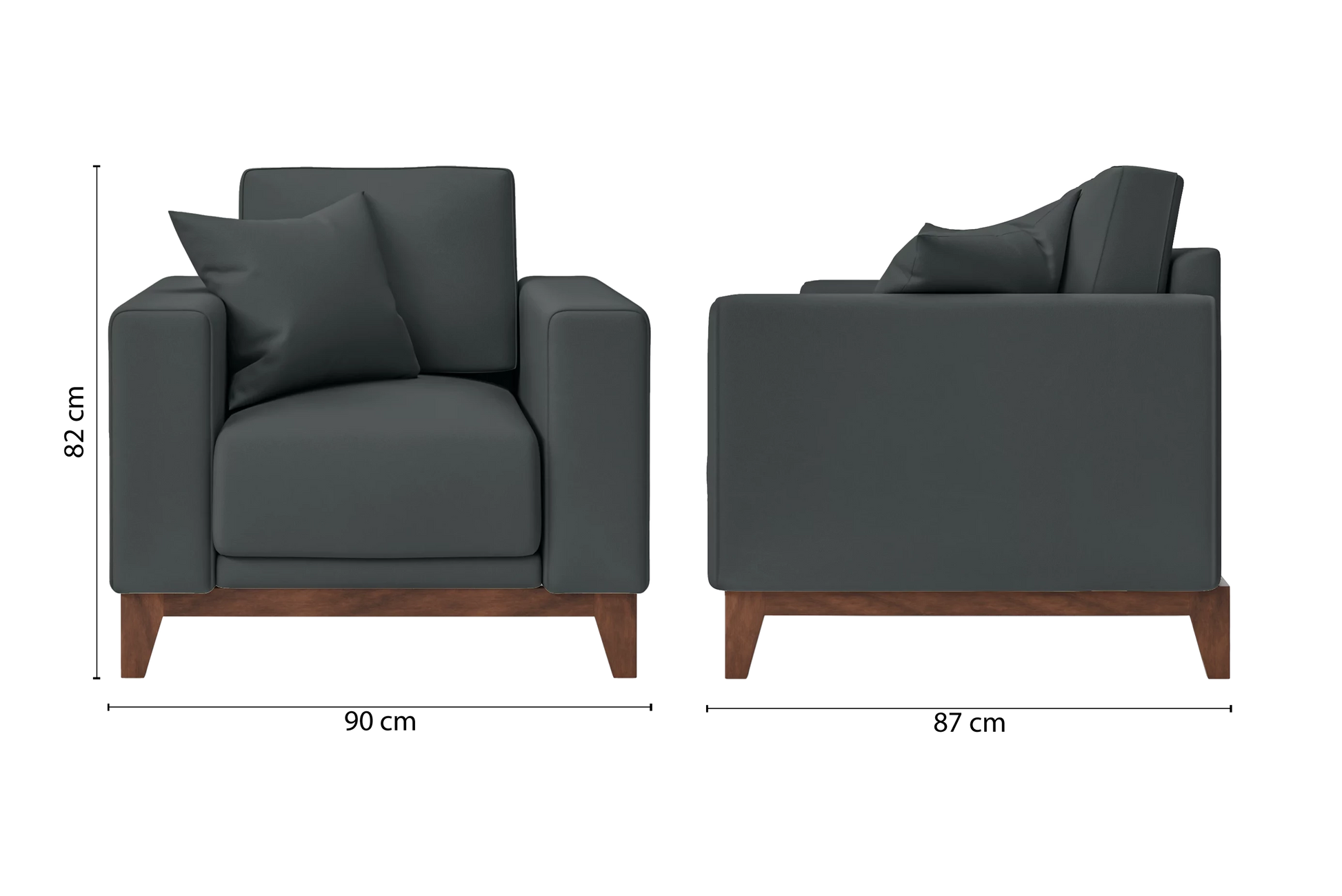 Lucca Armchair Slate Leather