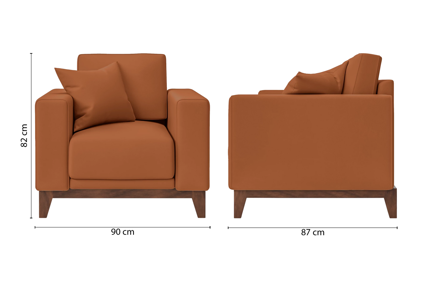 Lucca Armchair Tan Brown Leather