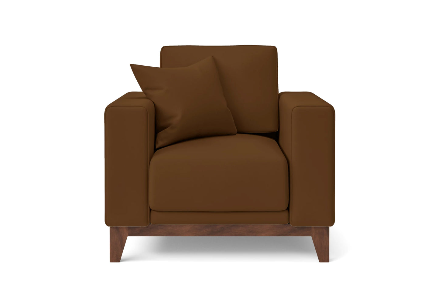 Lucca Armchair Walnut Brown Leather