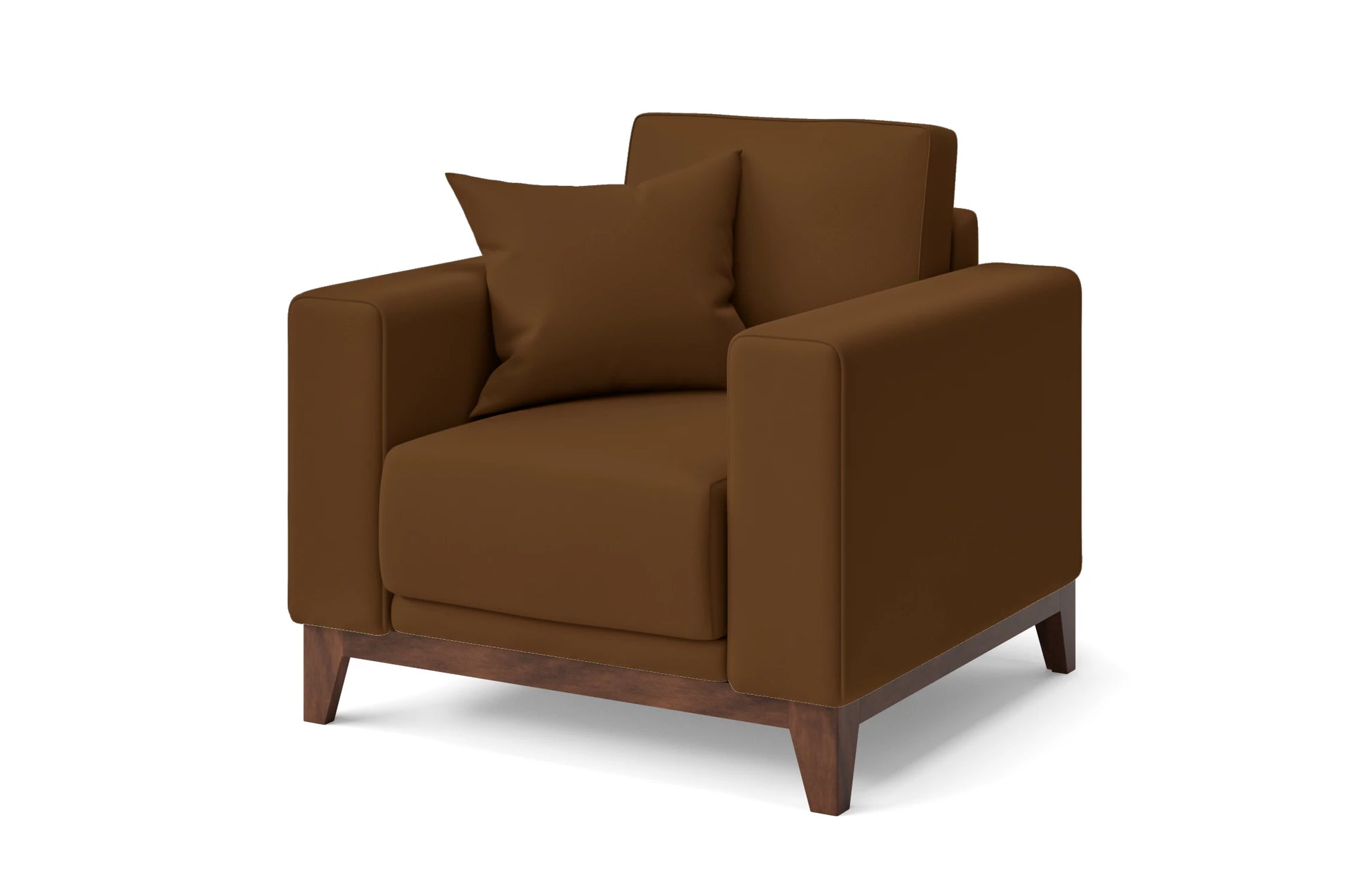 Lucca Armchair Walnut Brown Leather