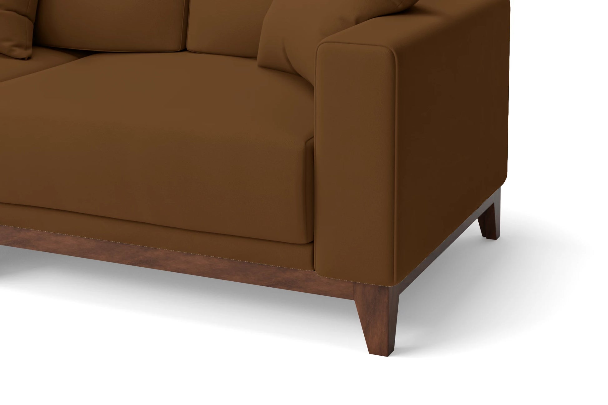 Lucca Armchair Walnut Brown Leather