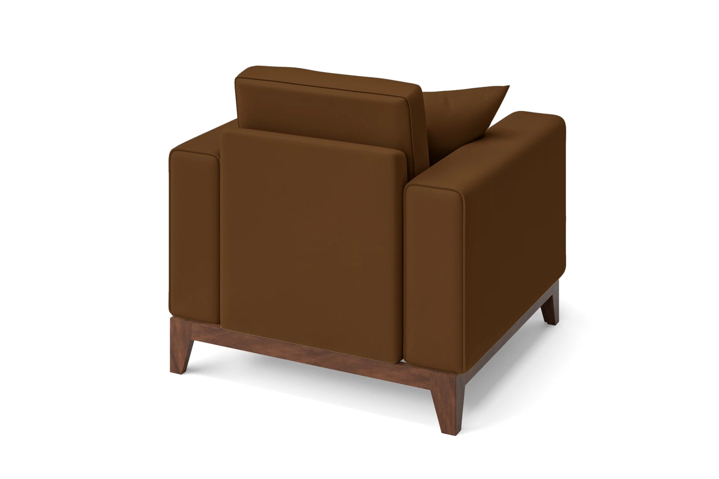 Lucca Armchair Walnut Brown Leather