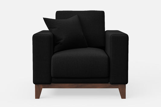 Lucca Armchair Black Linen Fabric