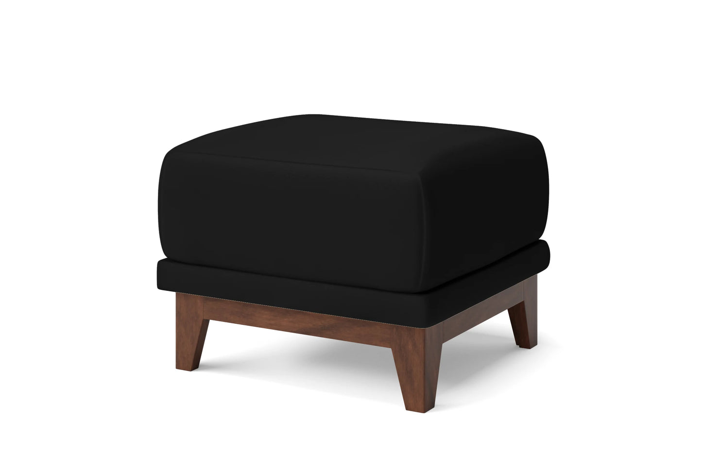 Lucca Ottoman Black Leather