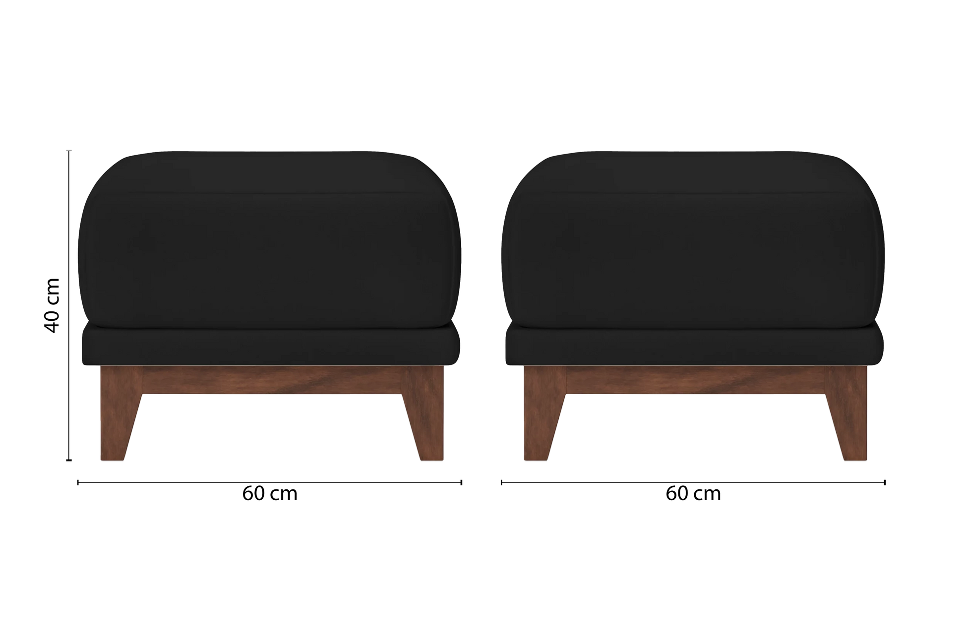 Lucca Ottoman Black Leather