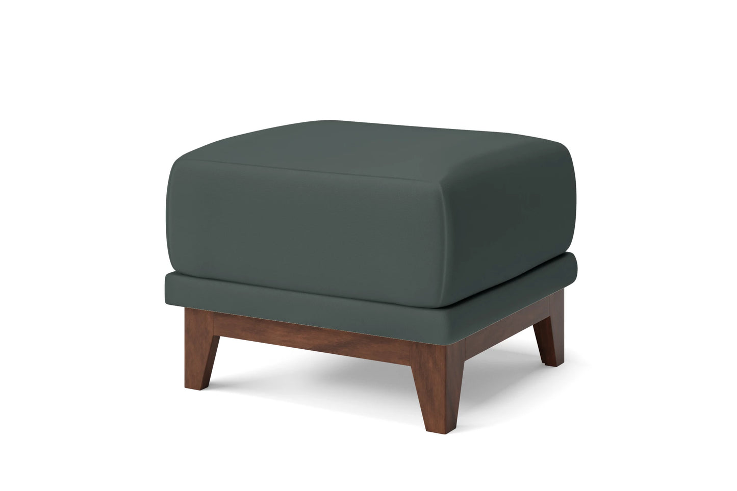 Lucca Ottoman Dusky Turquoise Leather