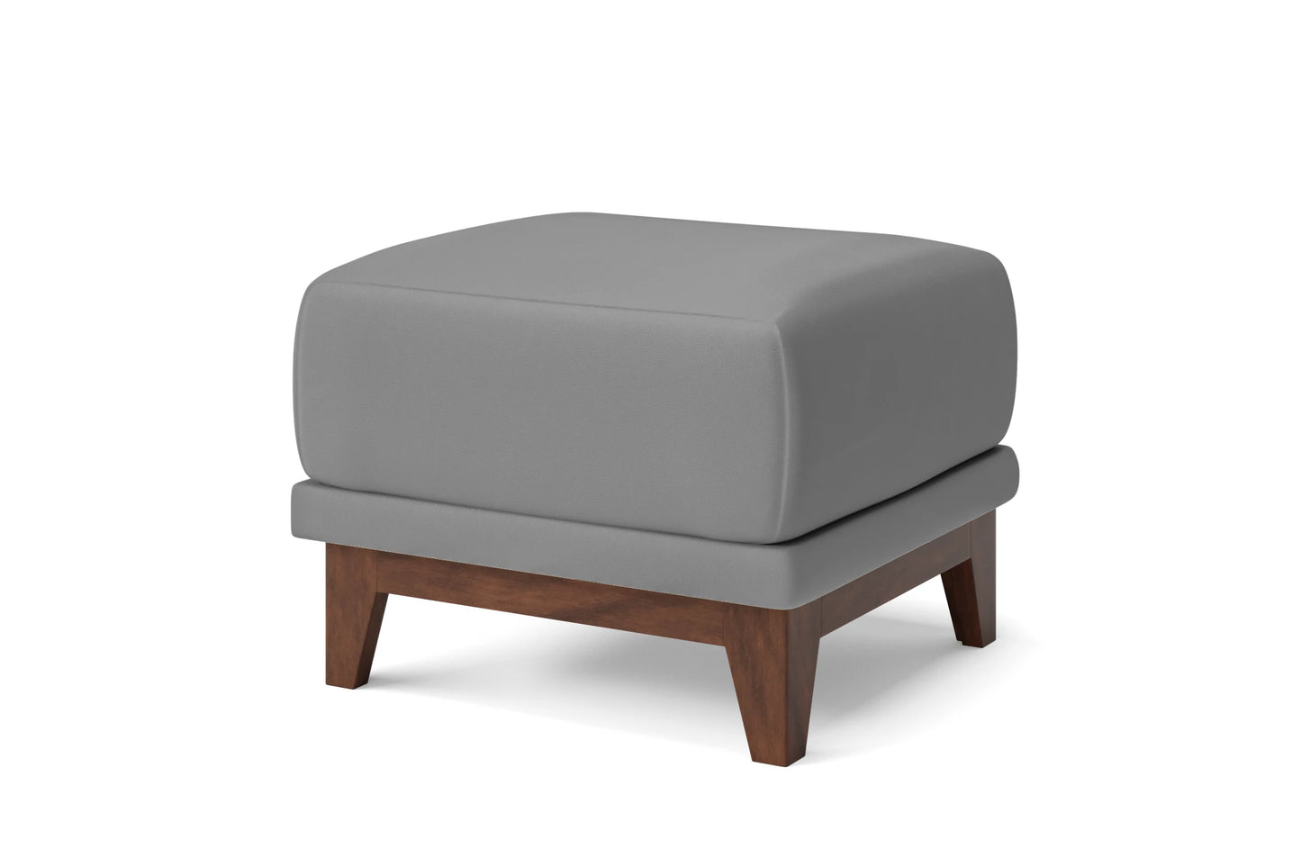 Lucca Ottoman Grey Leather