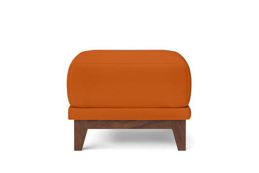 Lucca Ottoman Orange Leather