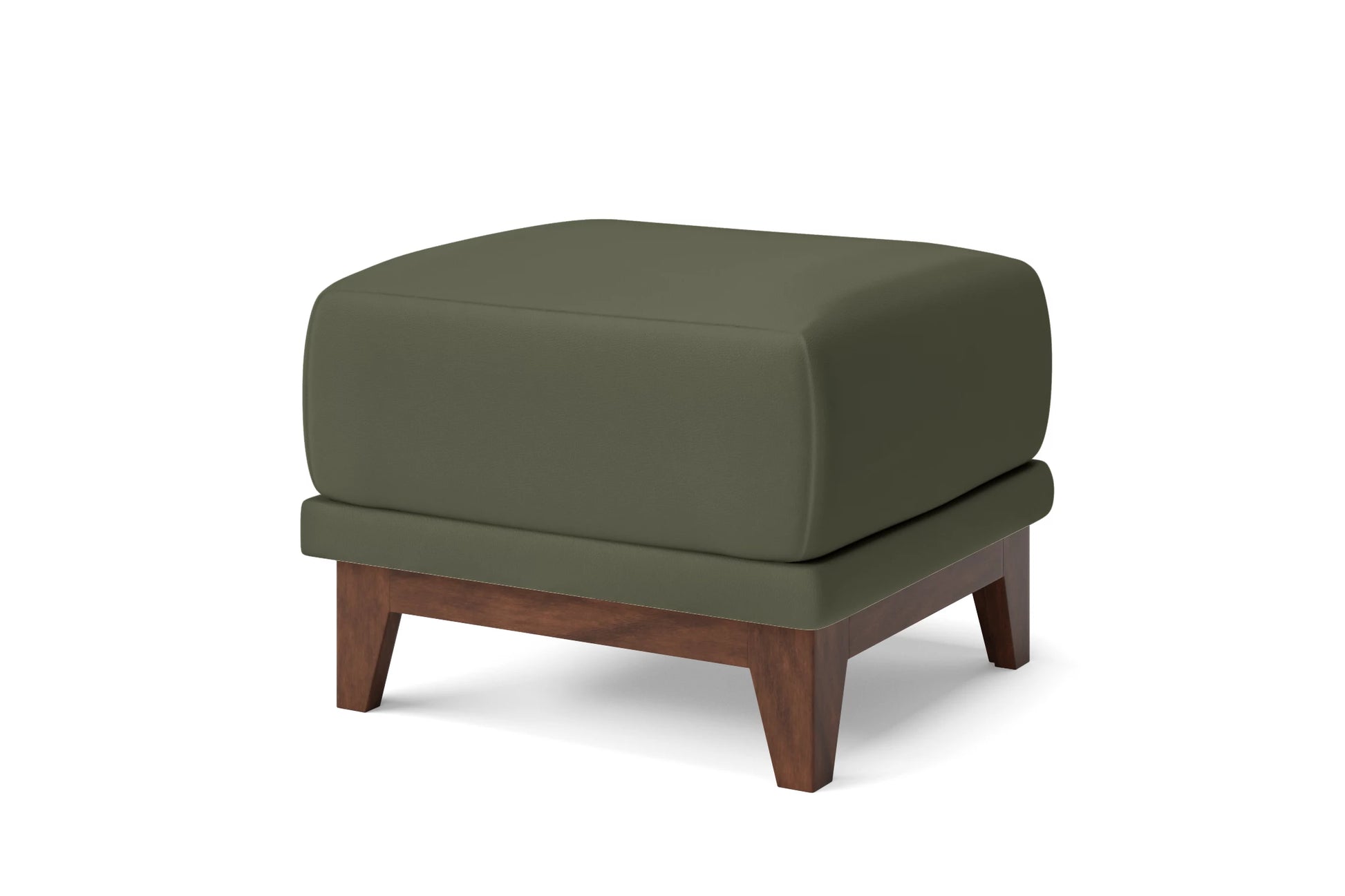 Lucca Ottoman Sage Leather