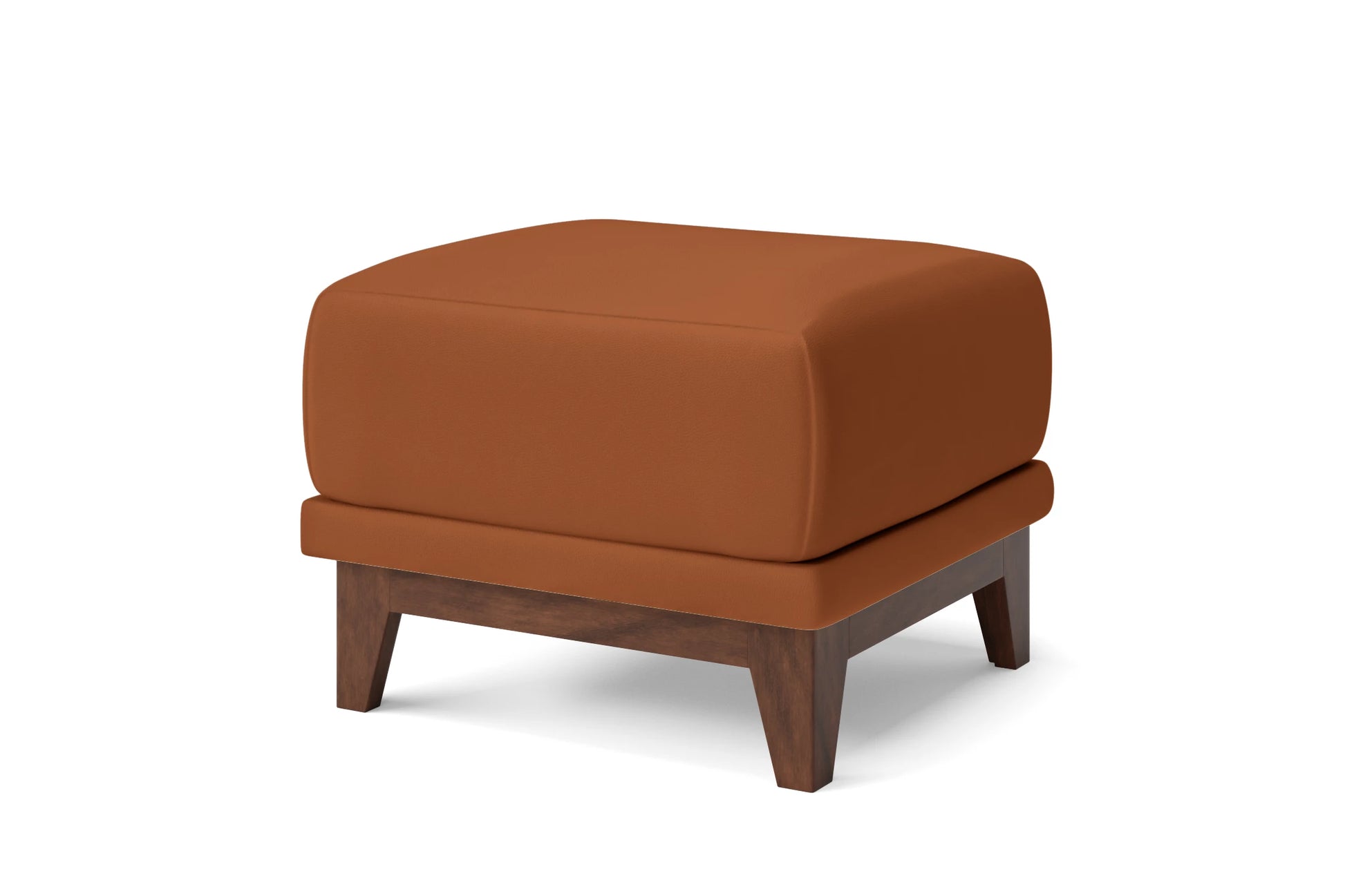 Lucca Ottoman Tan Brown Leather